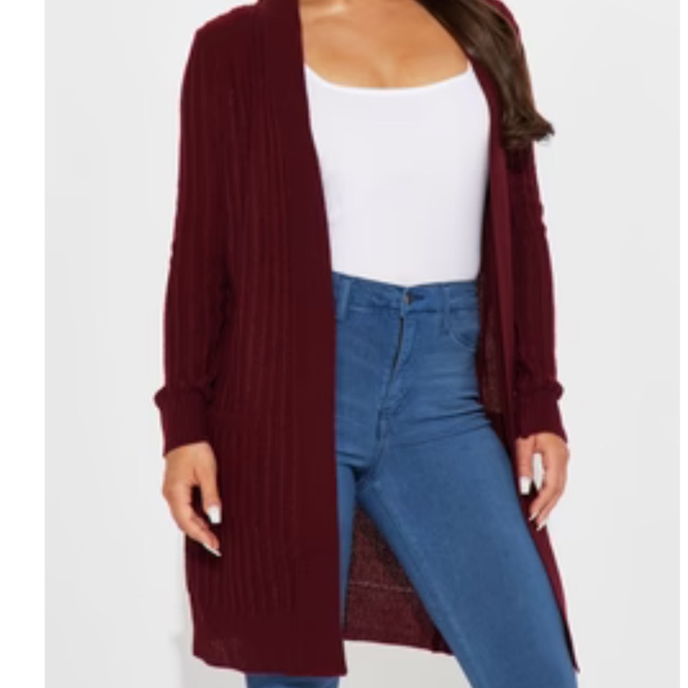 Burgundy cardigan - Picture 4 of 5